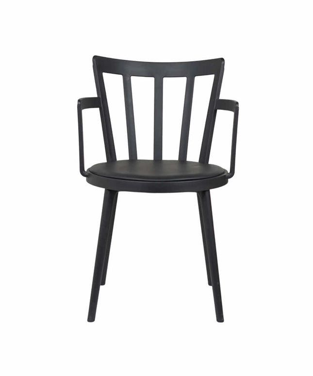 Pacify Black PVC Cafe Chair With Cushion