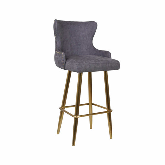 Polar Bar Chair With Gold Finish Metal Legs