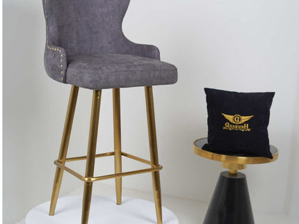 Polar Bar Chair With Gold Finish Metal Legs