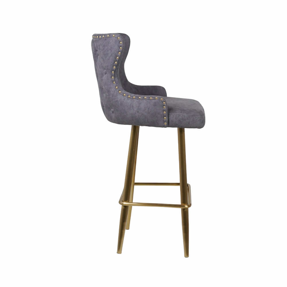 Polar Bar Chair With Gold Finish Metal Legs