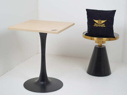 2 Seater Pole Table With Beige Top