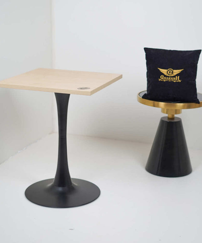2 Seater Pole Table With Beige Top