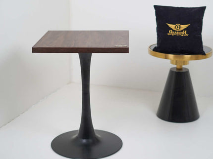 2 Seater Pole Table Base Walnut Top