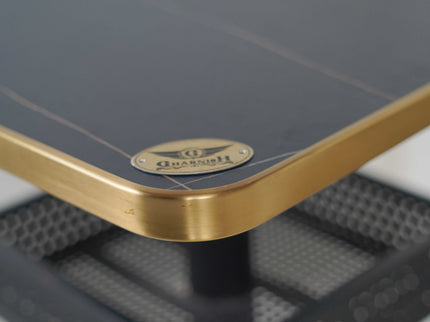 Precast Bar Table Tile Top With Gold Metal Edge Banding