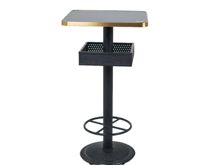 Precast Bar Table Tile Top With Gold Metal Edge Banding