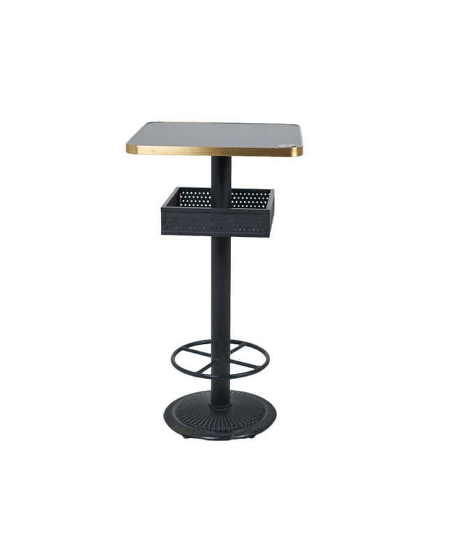 Precast Bar Table Tile Top With Gold Metal Edge Banding