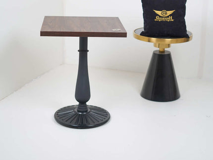 Precast Table Base Walnut Top