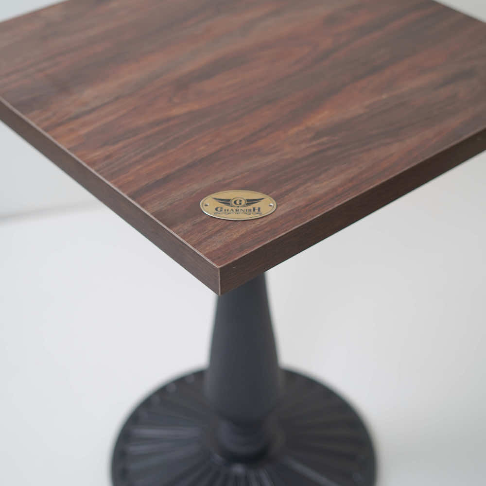 Precast Table Base Walnut Top