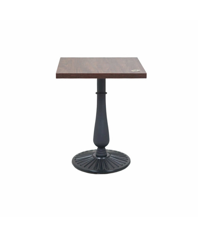 Precast Table Base Walnut Top