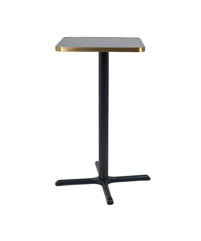 Precast Plus Bar Table Base Tile Top With Gold Metal Edge Banding