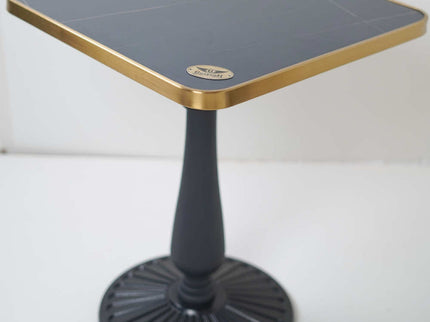 Precast Table Base Tile Top With Gold Edge Banding