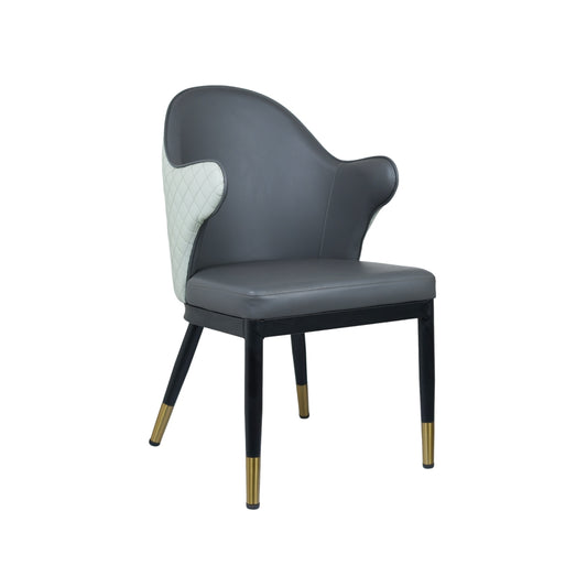 Savy Dark Grey Leather Dining Chairs for Restaurant