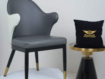 Savy Dark Grey Leather Dining Chairs for Restaurant