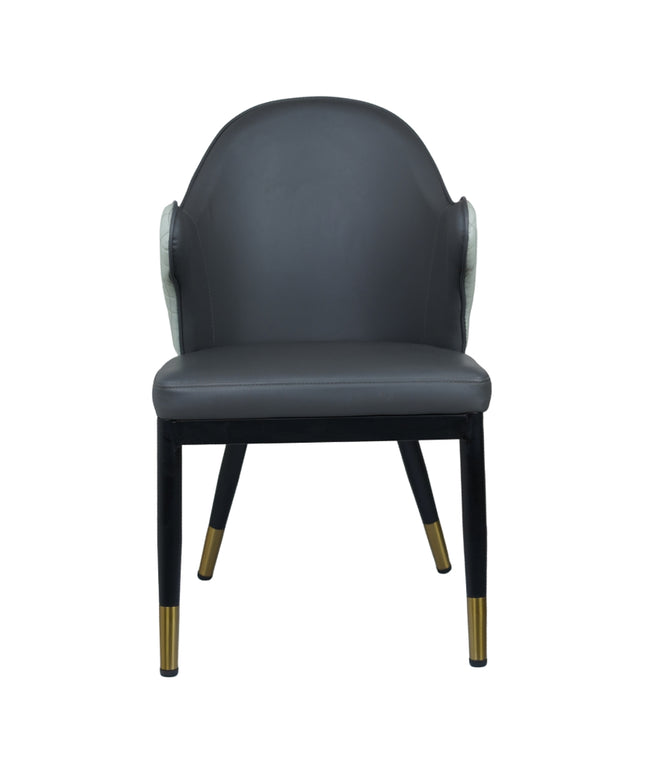 Savy Dark Grey Leather Dining Chairs for Restaurant
