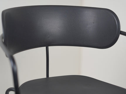 Siren Black Cafe Chair with metal base and PVC