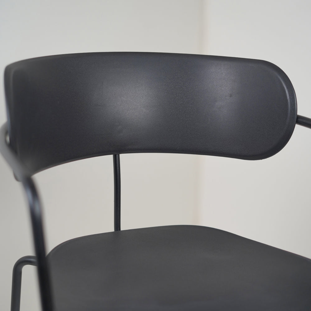 Siren Black Cafe Chair with metal base and PVC