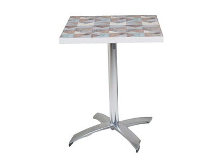 SS Foldable Plus Single Pillar Table Base Designer Top