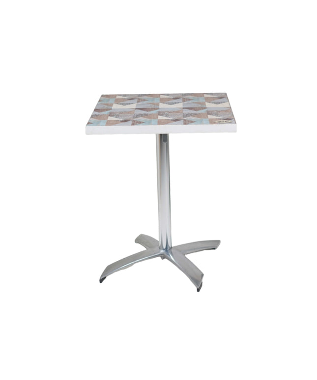 SS Foldable Plus Single Pillar Table Base Designer Top