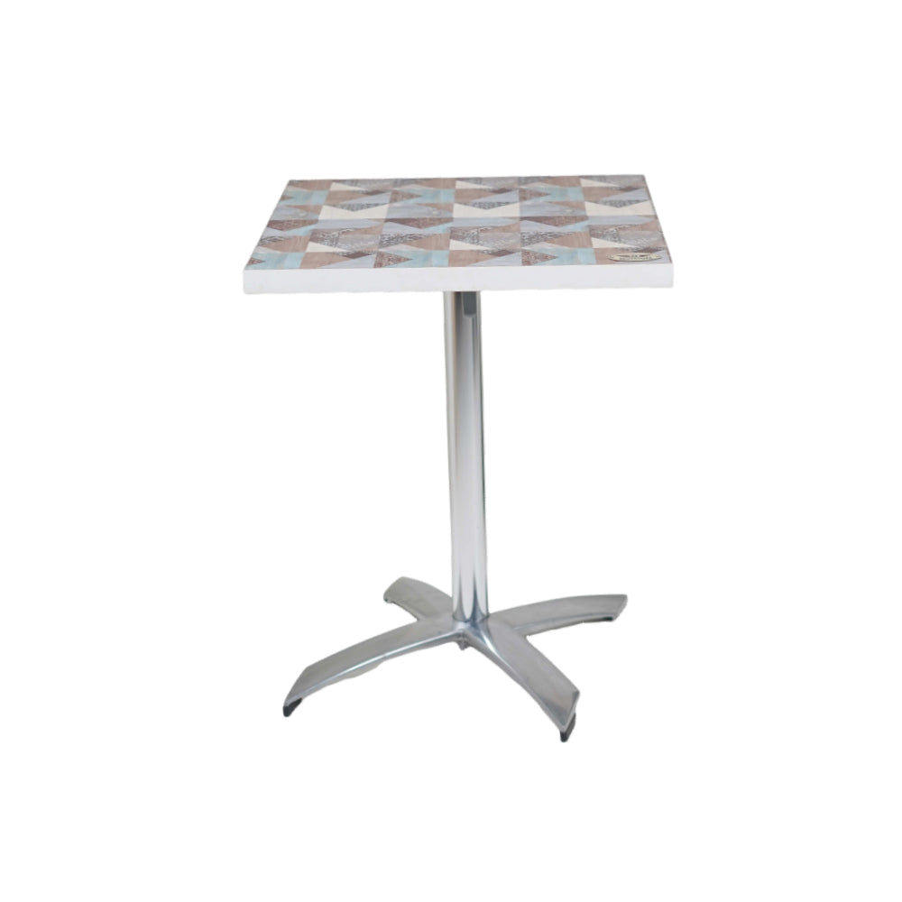 SS Foldable Plus Single Pillar Table Base Designer Top