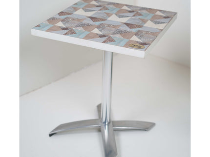 SS Foldable Plus Single Pillar Table Base Designer Top