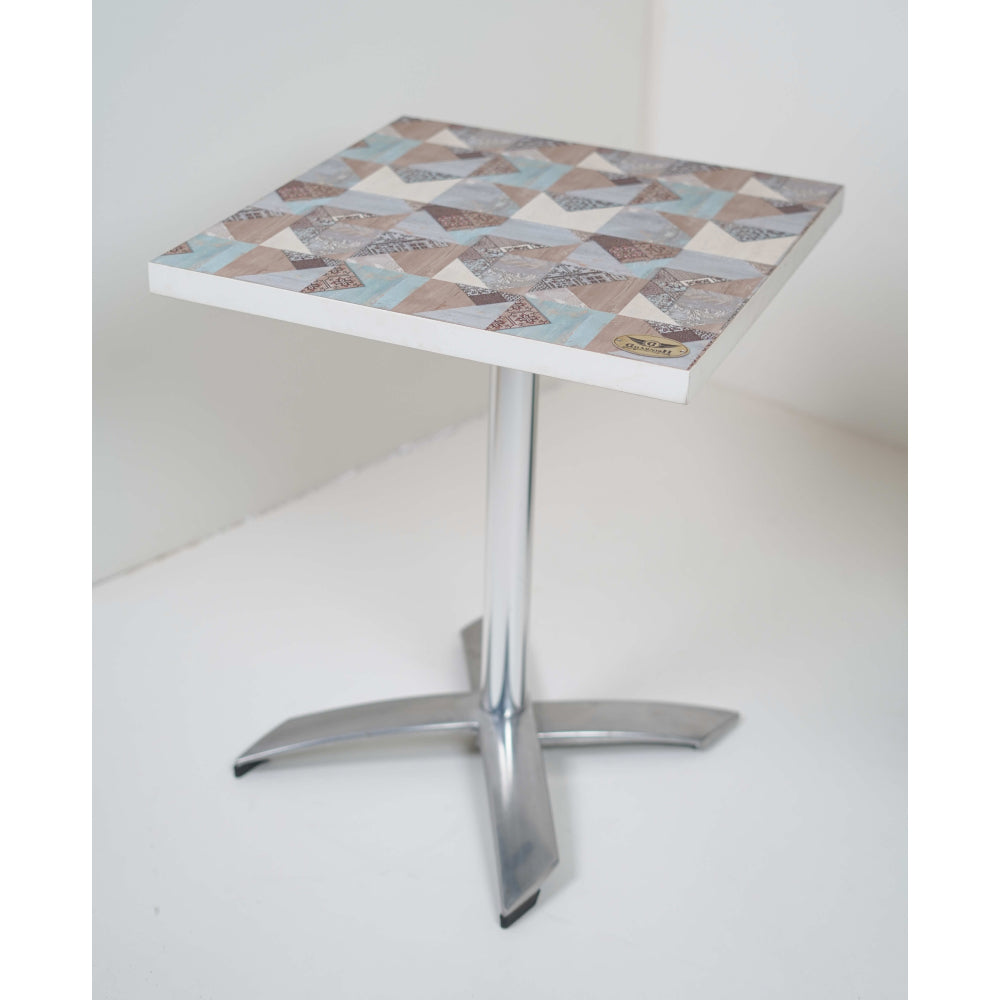 SS Foldable Plus Single Pillar Table Base Designer Top