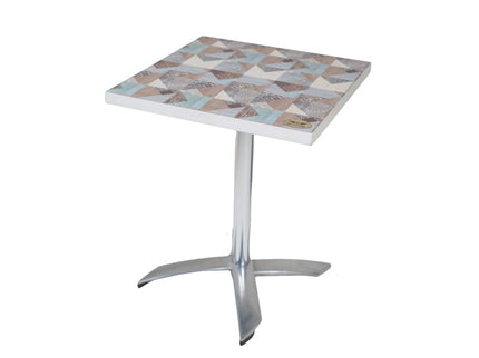 SS Foldable Plus Single Pillar Table Base Designer Top