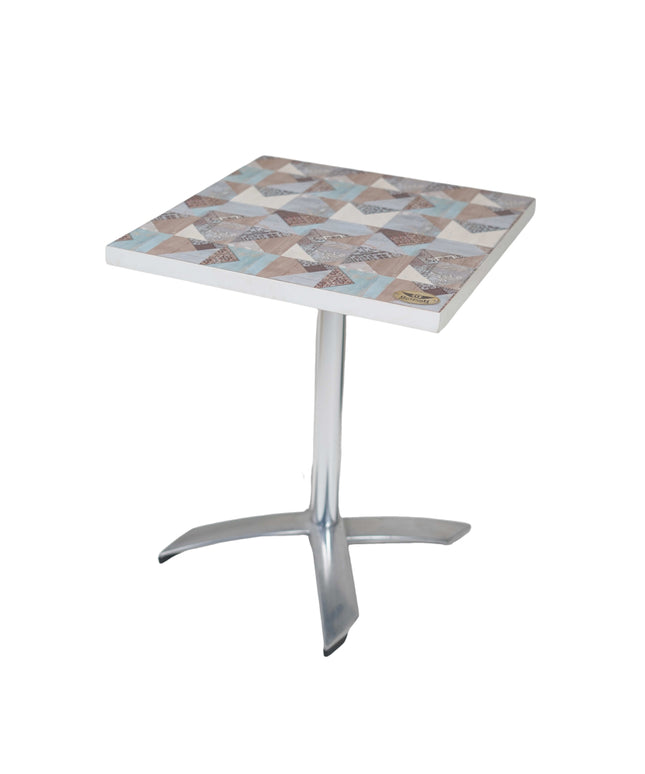 SS Foldable Plus Single Pillar Table Base Designer Top
