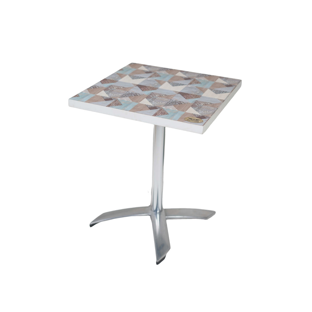 SS Foldable Plus Single Pillar Table Base Designer Top