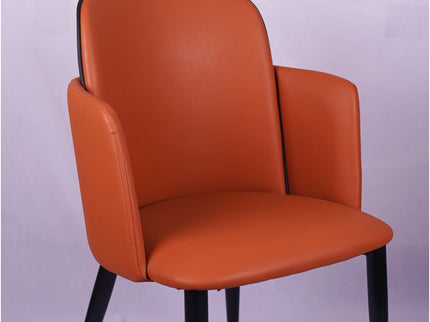 Suit Double Back Tan Color Leather Dining Chair Imported