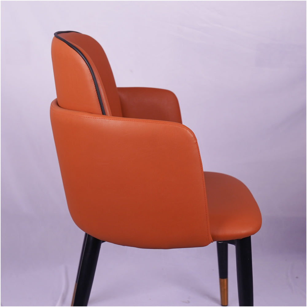 Suit Double Back Tan Color Leather Dining Chair Imported