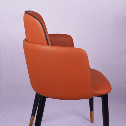 Suit Double Back Tan Color Leather Dining Chair Imported