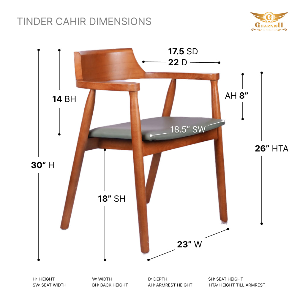 Tinder Dark Wooden Dining Chair