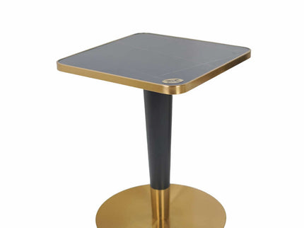 Vally Gold Table Base Tile Top With Golden Edge Banding