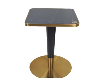 Vally Gold Table Base Tile Top With Golden Edge Banding