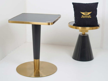 Vally Gold Table Base Tile Top With Golden Edge Banding