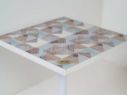 2 Seater White Pole Table With Designer Top