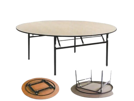 Wooden top 4ft dia Banquet Table