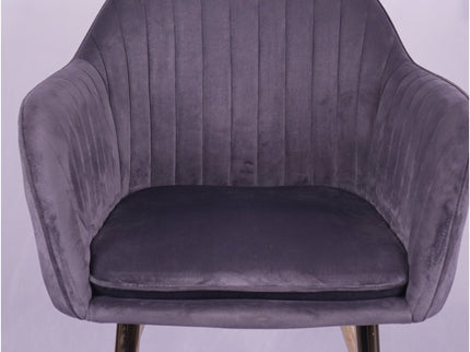 Stripe Grey Restaurant Chair With Arm rest