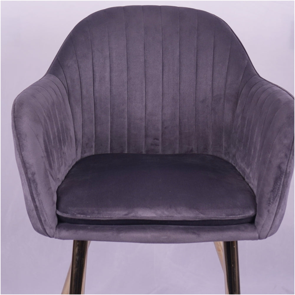 Stripe Grey Restaurant Chair With Arm rest