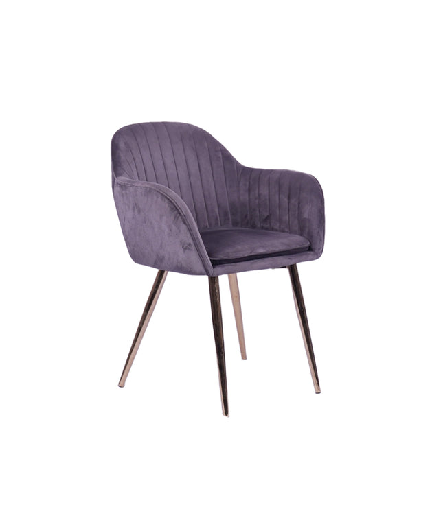 Stripe Grey Restaurant Chair With Arm rest