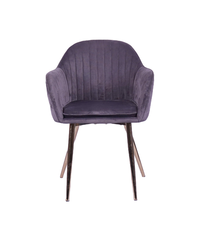 Stripe Grey Restaurant Chair With Arm rest