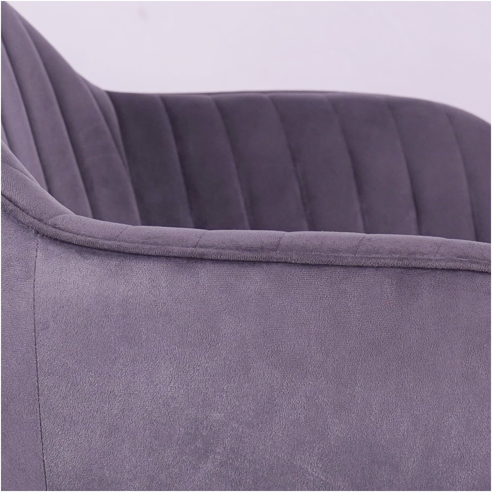 Stripe Grey Restaurant Chair With Arm rest