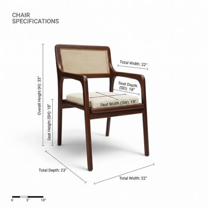 Vanya Teakwood Cane Chair