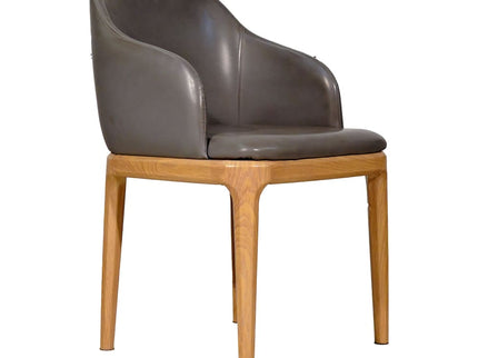 Ava Leather Dining Chair Dark Grey