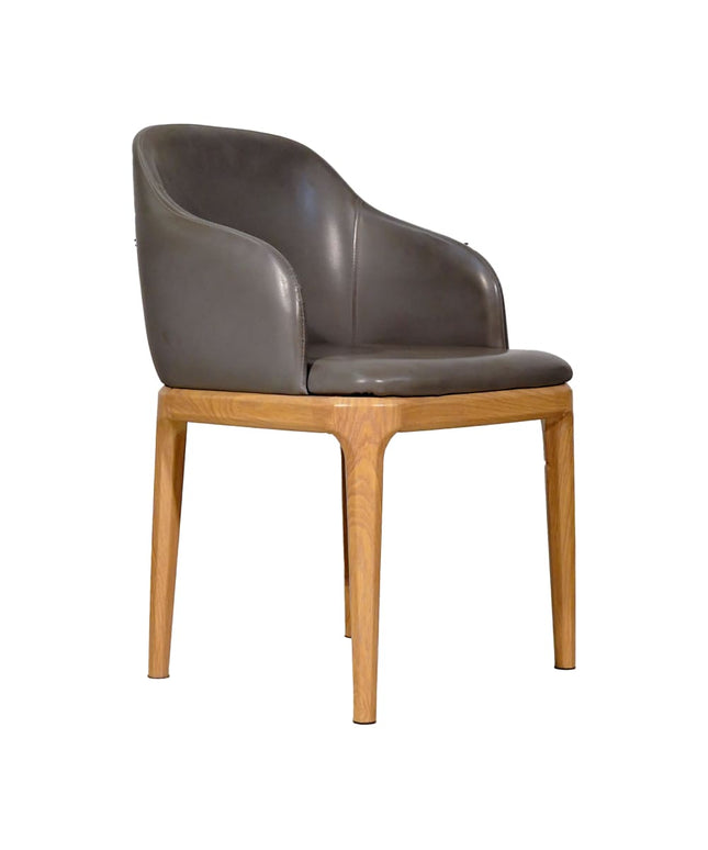 Ava Leather Dining Chair Dark Grey