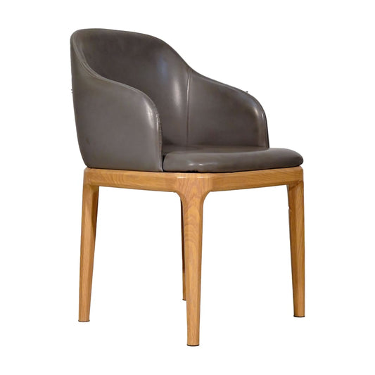 Ava Leather Dining Chair Dark Grey