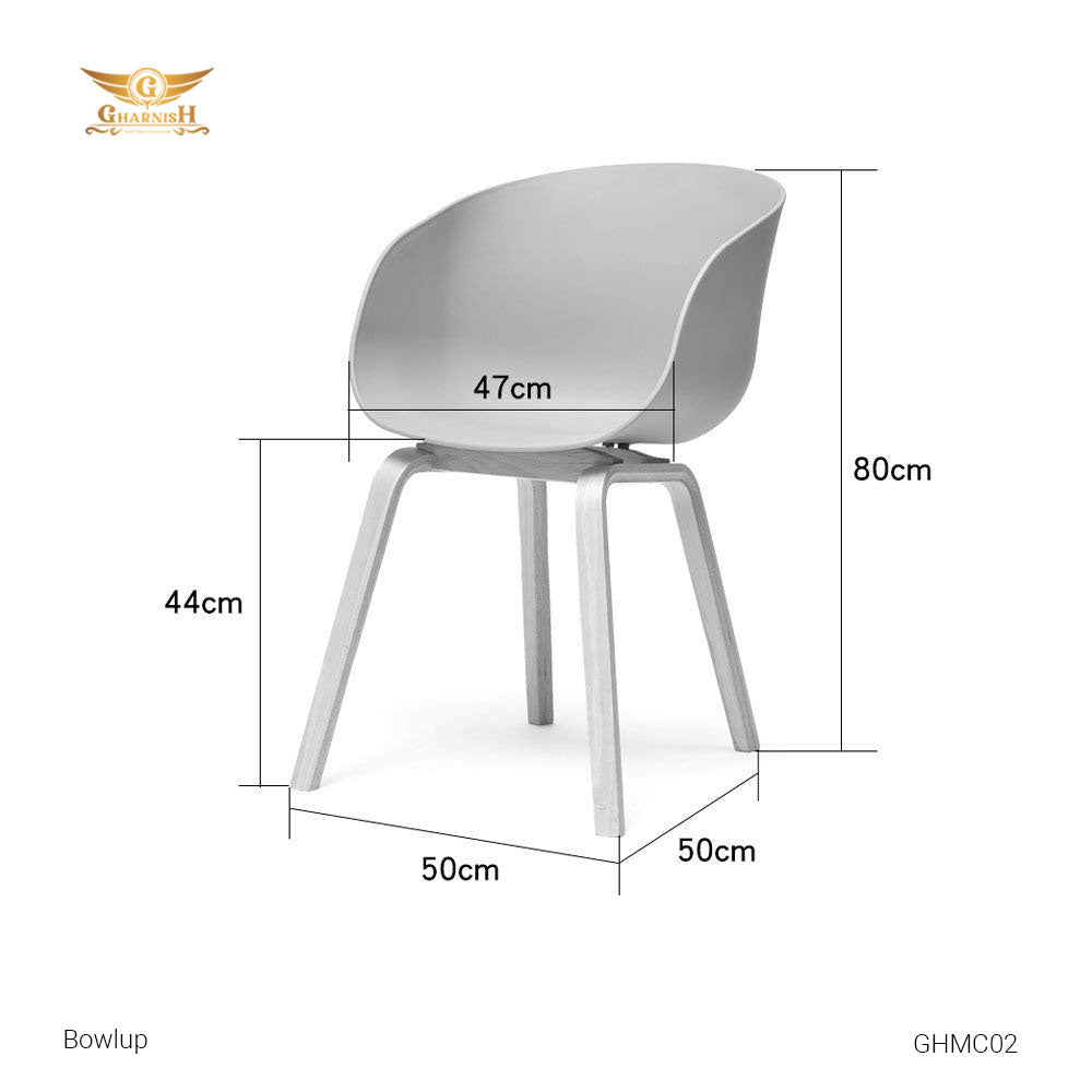 Bowlup Imported Cafetaria Chair With fiber and wooden legs GHMC02