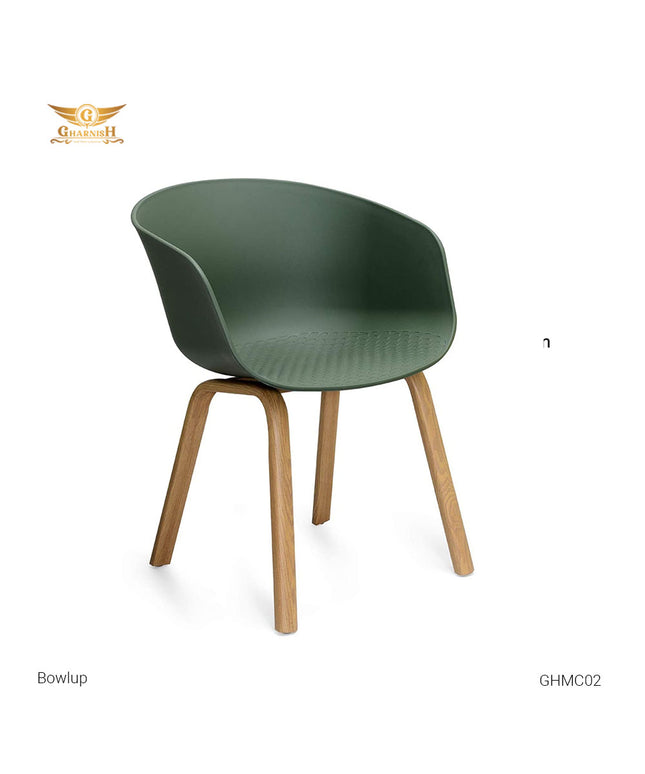 Bowlup Imported Cafetaria Chair With fiber and wooden legs GHMC02