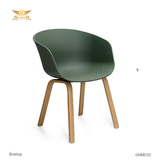 Bowlup Imported Cafetaria Chair With fiber and wooden legs GHMC02