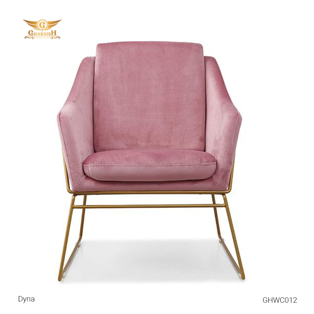 Dyna Accent Chair With Gold PVD Coated Frame GHWC012